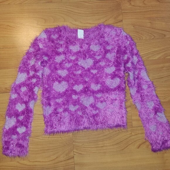 Circo Purple Hearts Sweater || Nylon || Girls XL EUC - Picture 2 of 8